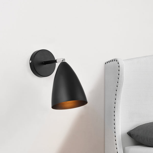 Vägglampa-Ø12 cm-1XE14-metall-svart