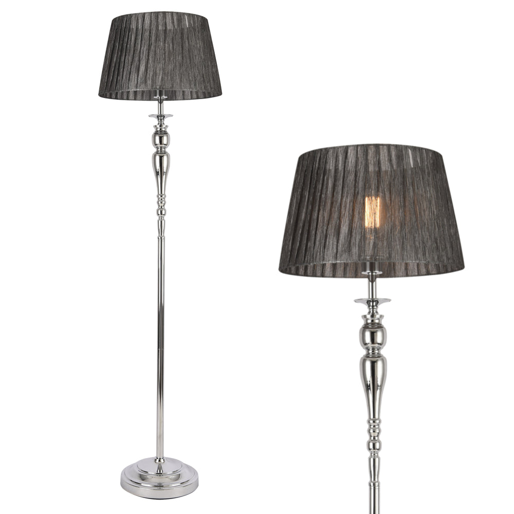 Golvlampa Lingen 151 cm E27 60W Metall Krom/Grå lux.pro - premiumXL