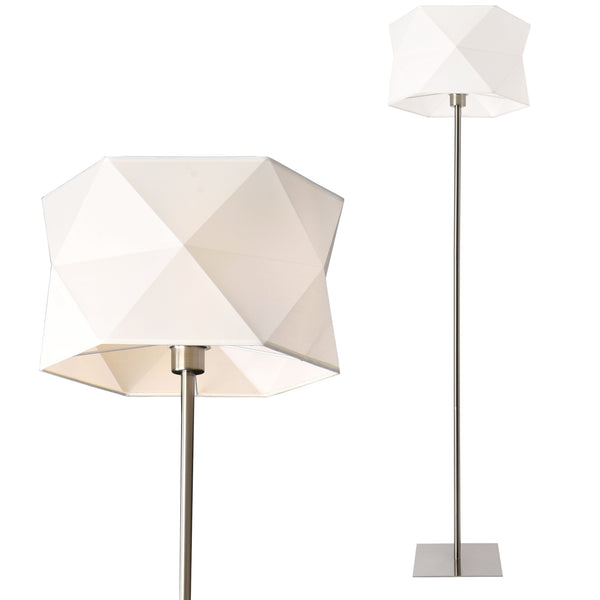 Golvlampa Narwa 152xØ40cm krom linne vit [lux.pro]