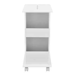 Soffbord med hjul 53x30x63cm vit tidningshållare [en.casa]