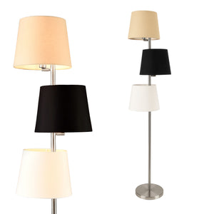 Golvlampa Braga 3 lampskärmar 149cm silver creme svart vit [lux.pro]