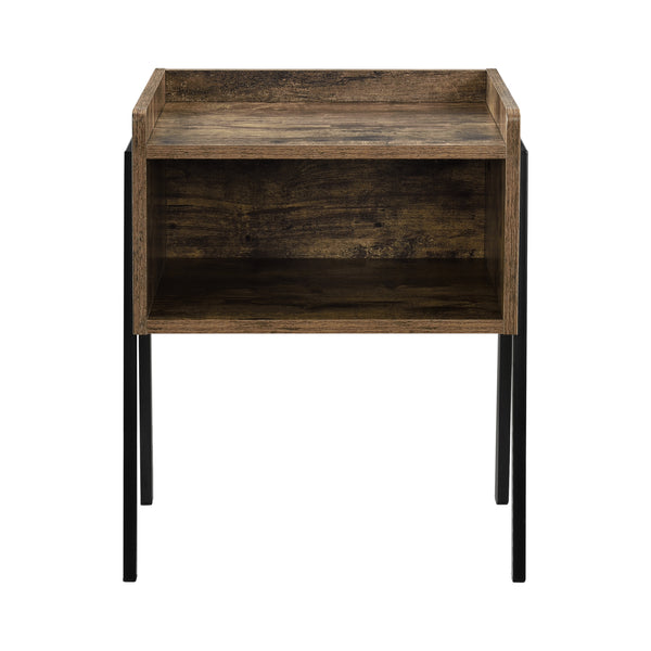 Sängbord Andernach 52x42x35cm metall svart trämönster [en.casa]