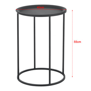 Soffbord set om 3 metall svart [en.casa]