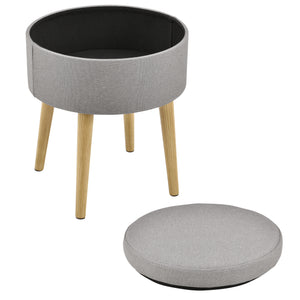 Soffbord Aurere fotpall 42xØ36cm förvaring under bordsskivan grå [en.casa]