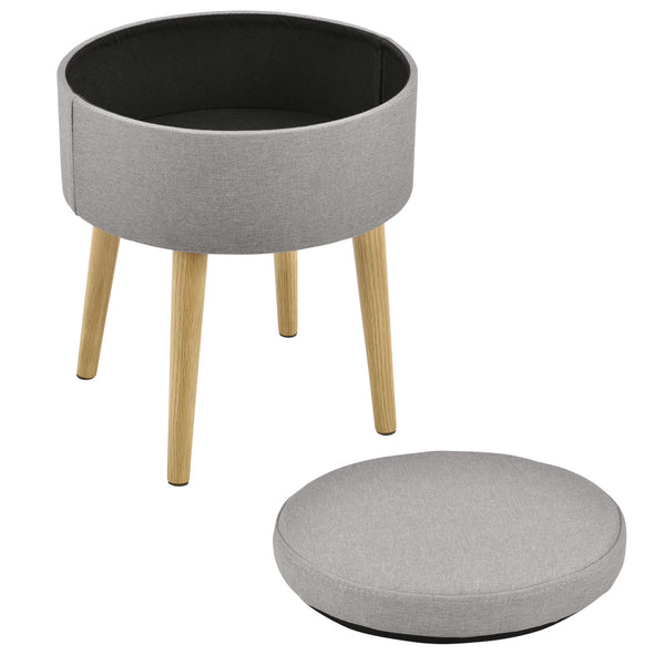 Soffbord Aurere fotpall 42xØ36cm förvaring under bordsskivan grå [en.casa]