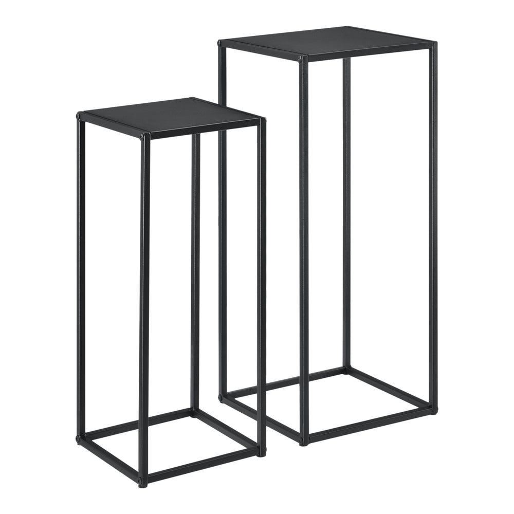 Sidobord Barbaricina 2-set - pelarform svart [en.casa] - premiumXL