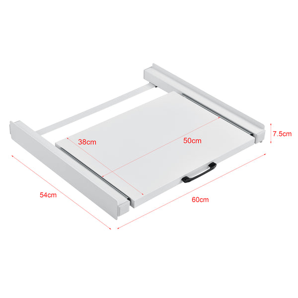 Monteringsram med skiva för tvätt/tork 7,5x60x54cm stål vit [en.casa]