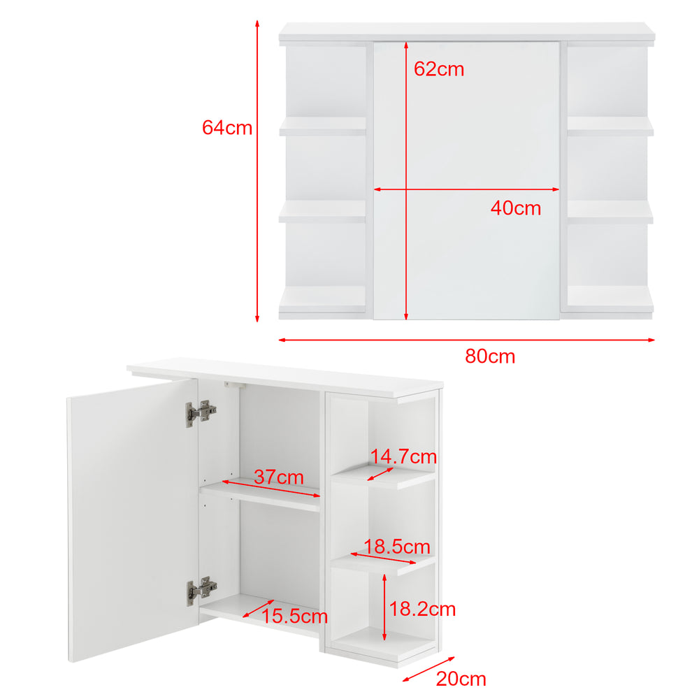 Badrumsskåp Harstad 64x80x20 cm Vit [en.casa] - premiumXL