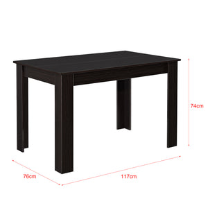Matbord Skien 117x76x74cm valnötsfärg, högglans spånskiva plats för 4 [en.casa]