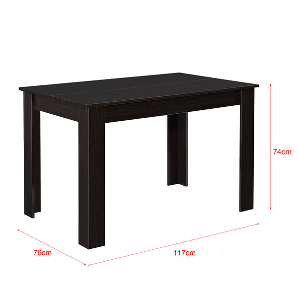Matbord Skien 117x76x74cm valnötsfärg, högglans spånskiva plats för 4 [en.casa]