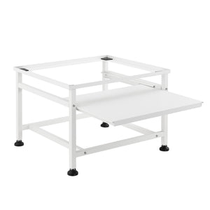 Tvättmaskinsstativ Förhöjningssockel med utdragbar hylla 63x54x41cm stål vit [en.casa]