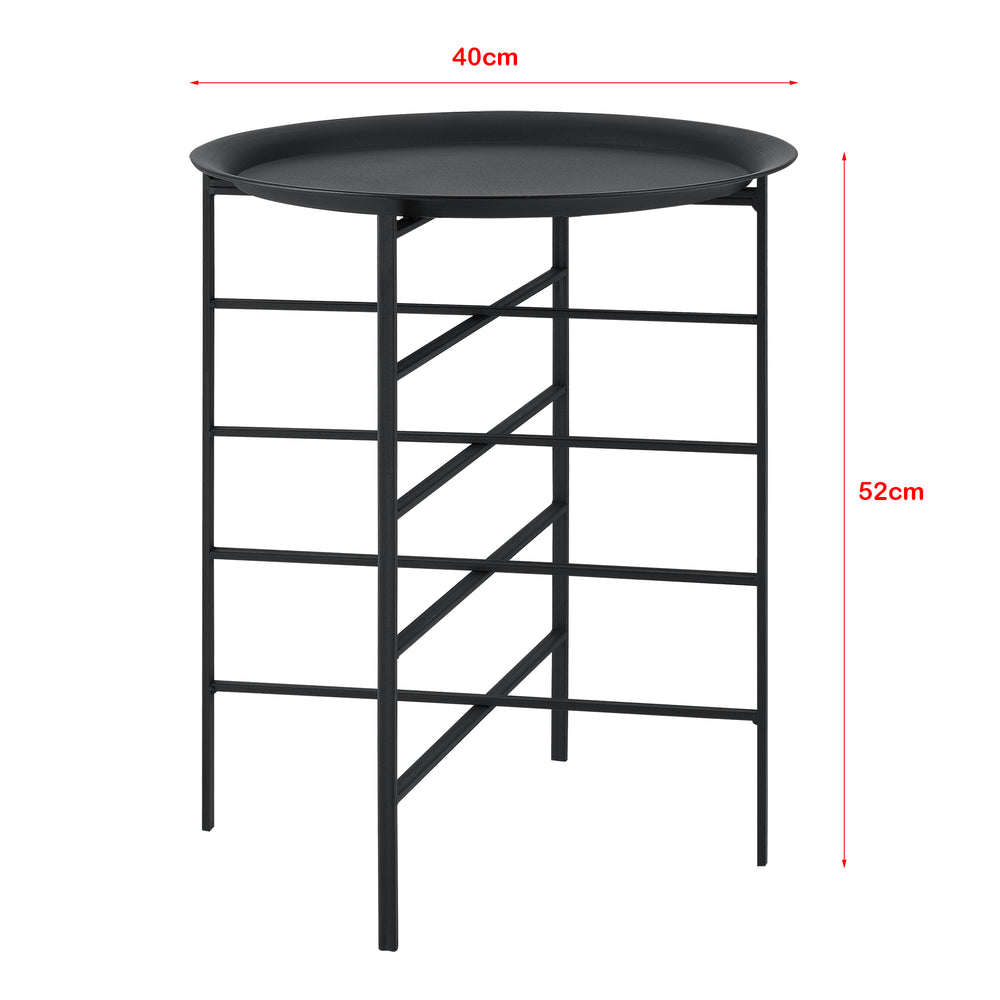 Satsbord Wiltz 40x40x53 cm metall svart en.casa - premiumXL