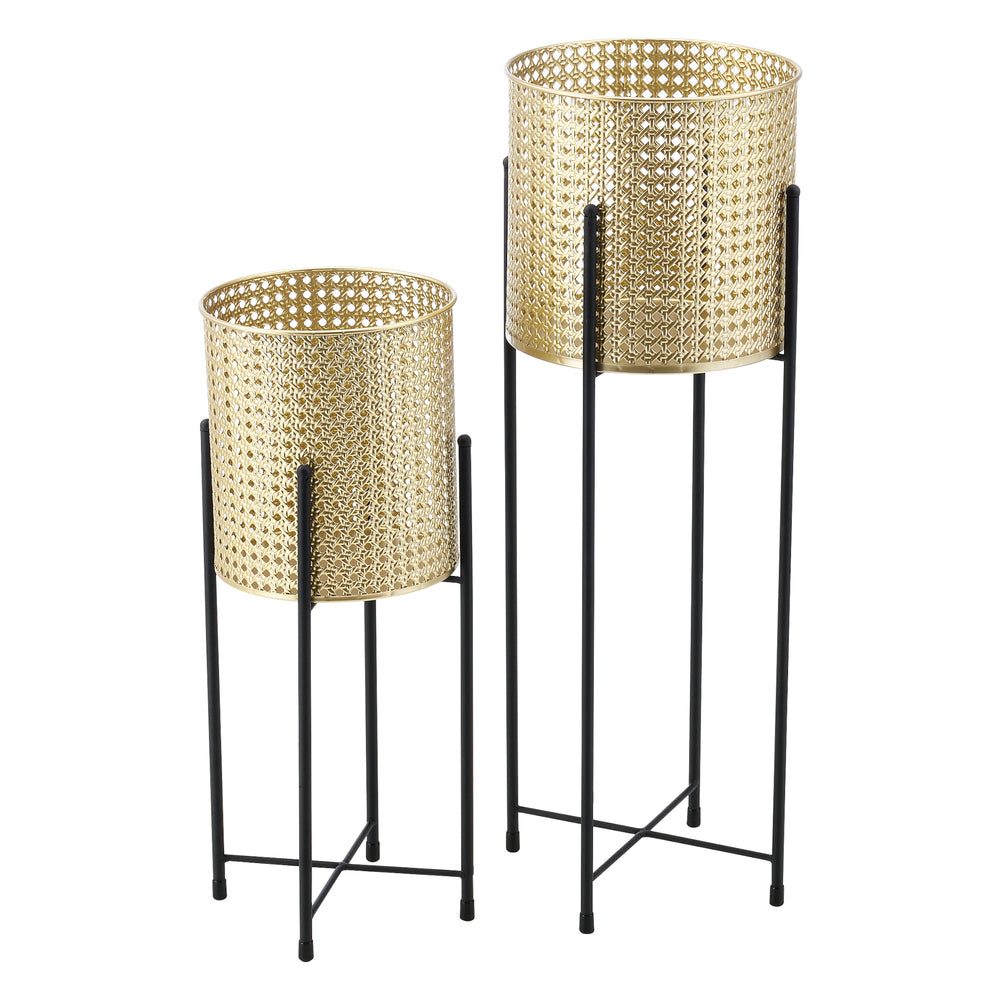 Blomkrukeställ Mol 2 - delad Svart - Guld en.casa - premiumXL