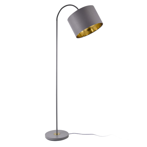 Golvlampa Toledo höjd 173cm Ø 35cm metall textil grå [lux.pro]