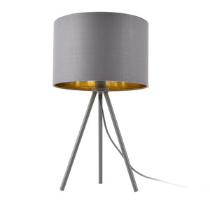 Bordslampa Metz 51x30cm metall textil grå guld [lux.pro]