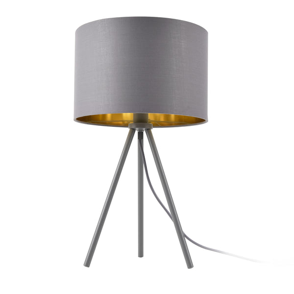 Bordslampa Metz 51x30cm metall textil grå guld [lux.pro]
