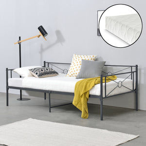 Säng Alvesta i metall inkl. madrass 200x90 cm [en.casa] välj modell