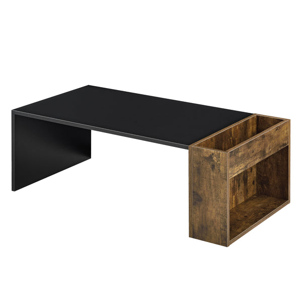 Soffbord Hallsberg med förvaring 34x95x50cm svart ekfärg [en.casa]