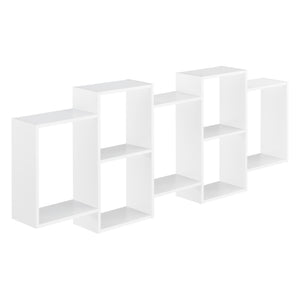 Vägghylla Jessheim med 7 fack 161x18x65cm vit matt lackad [en.casa]
