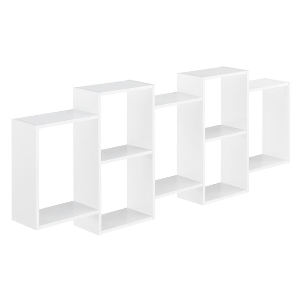 Vägghylla Jessheim med 7 fack 161x18x65cm vit matt lackad [en.casa]