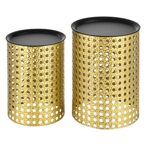 Soffbord Theux set om 2 avtagbar bordsskiva svart guld [en.casa]