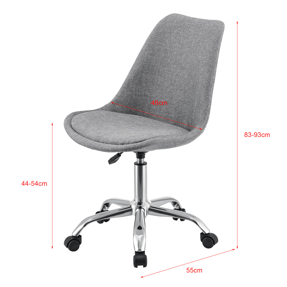 Kontorsstol Atherton 83 - 93x48x55 cm Ljusgrå [en.casa] - premiumXL