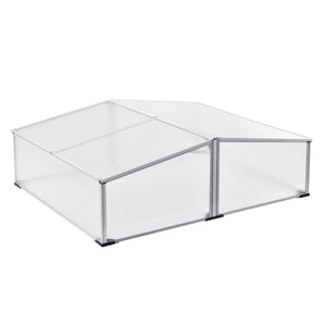 Mossel kylram med dubbelt tak 100x120x40 cm aluminium polykarbonat en.casa