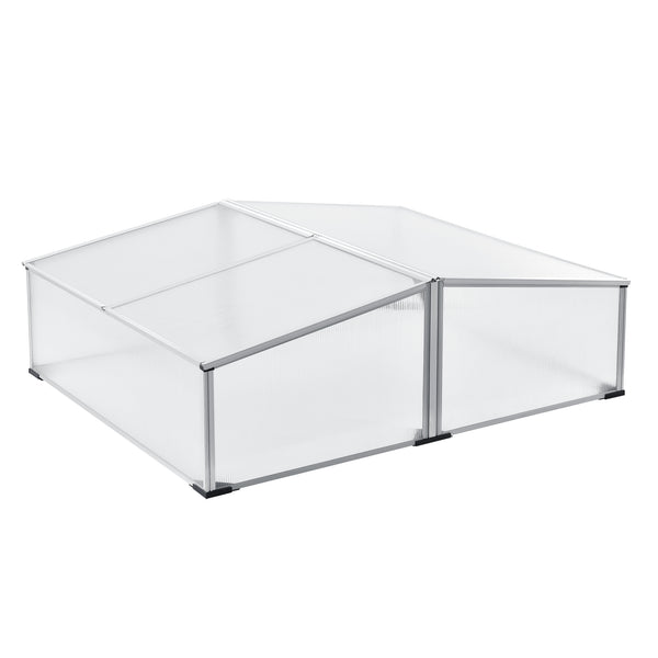 Mossel kylram med dubbelt tak 100x120x40 cm aluminium polykarbonat en.casa