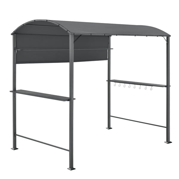 BBQ paviljong Pyrgos 215x220x140cm antracit mörkgrå [en.casa]