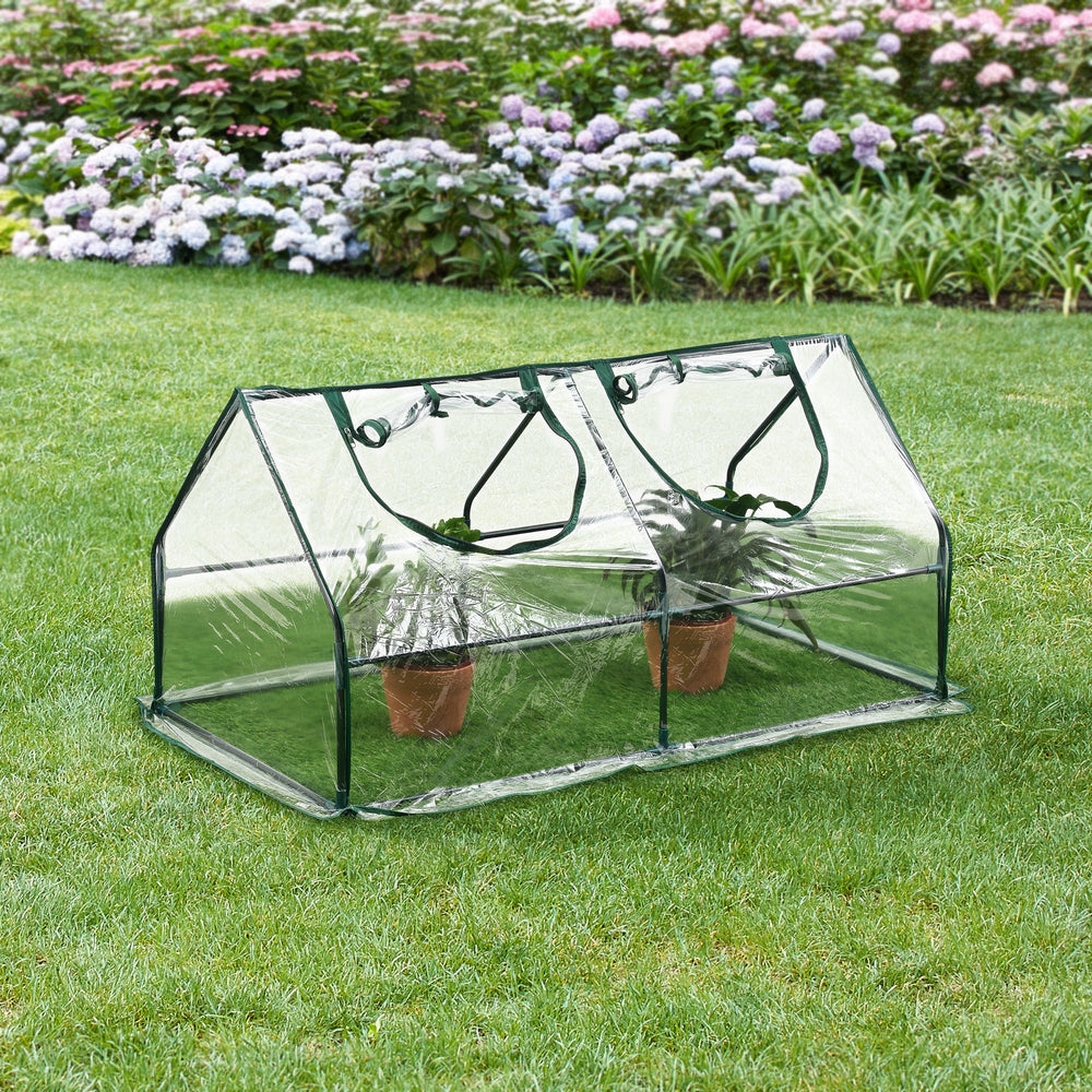 Mini växthus Laubach 120x60x60cm Transparent PVC-folie [en.casa] - premiumXL