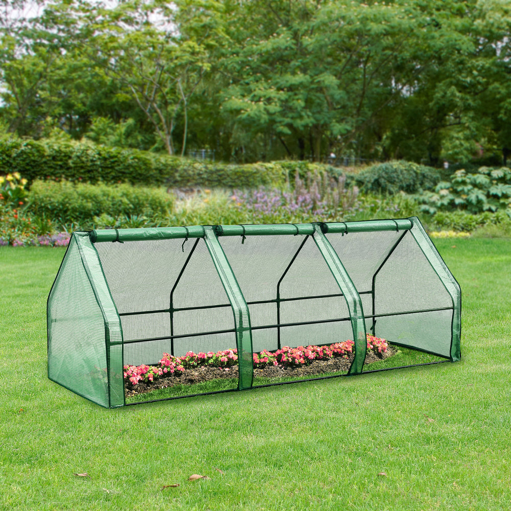 Mini växthus Höflein 240x90x90cm nät grön [en.casa] - premiumXL