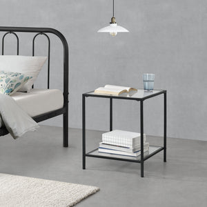 Sidobord Norrtälje svart transparent [en.casa]