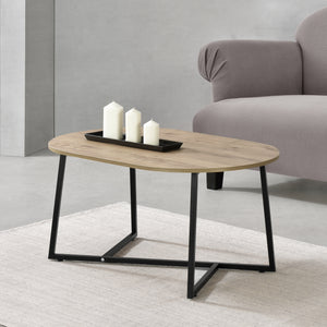 Soffbord Valdemarsvik 100x60x47cm svart ekfärg [en.casa]®
