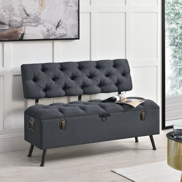 Sittbänk Malmöhus med förvaring 110x48x75cm [en.casa]