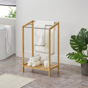 Handdukshållare Kautokeino 61x31x85 cm bambu [en.casa]