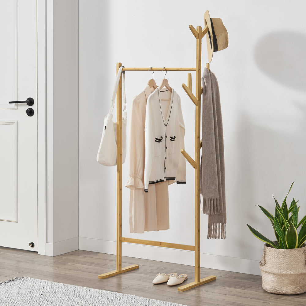 Bambu klädhängare Nordreisa 65x40x170cm [en.casa] - premiumXL