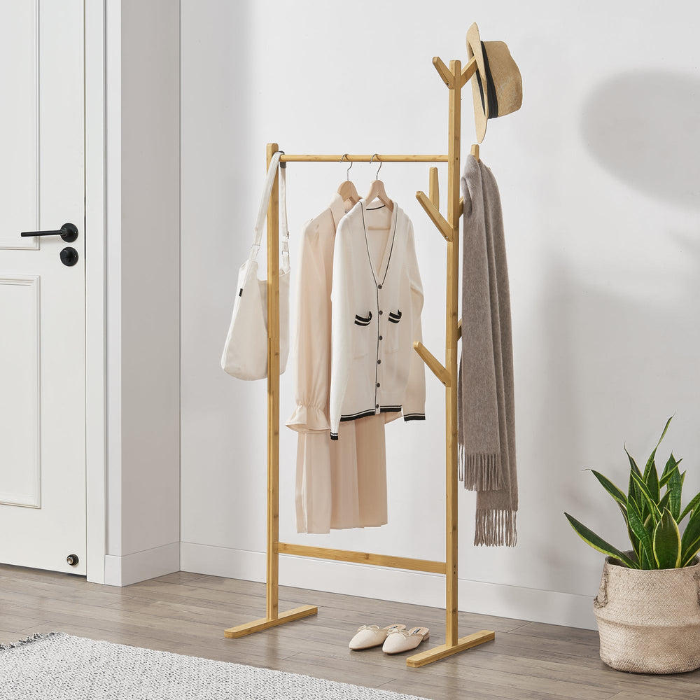 Bambu klädhängare Nordreisa 65x40x170cm [en.casa] - premiumXL
