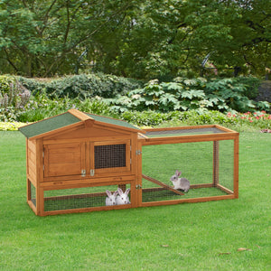 Oberursel kaninbur 68x156x52cm granträ [en.casa]