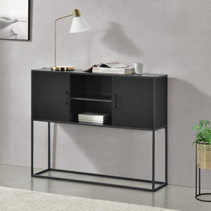Avlastningsbord Motala metall svart 90x108,5x30cm [en.casa] 