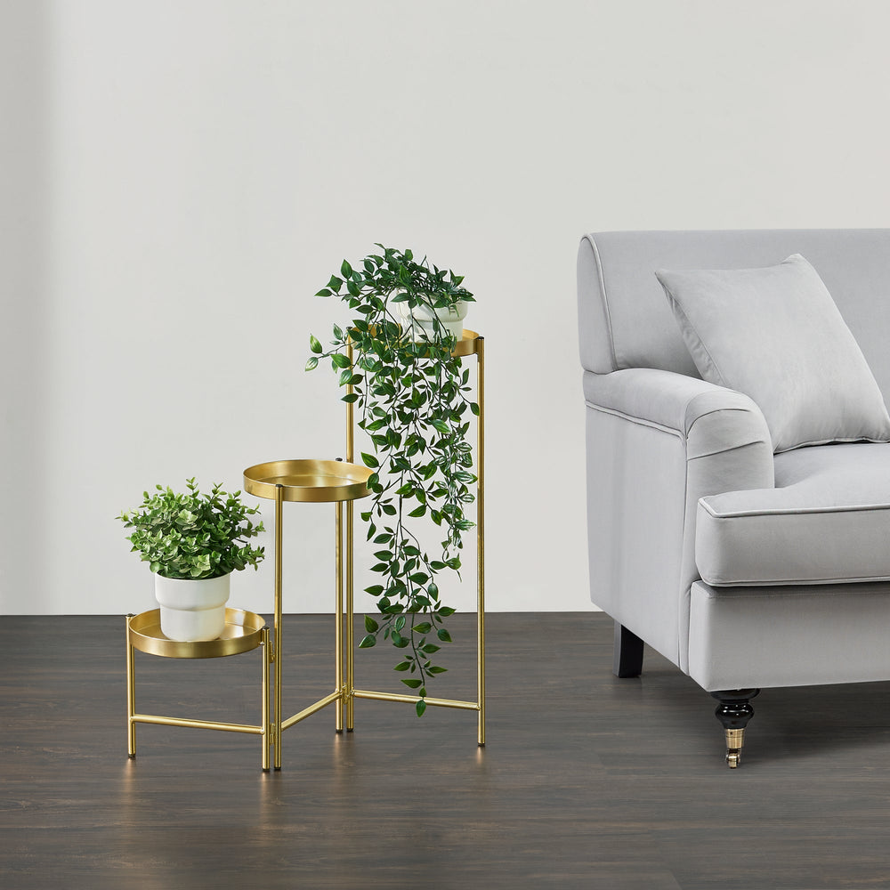 Blomsterställ Kallo mässingsfärgad [en.casa] - premiumXL