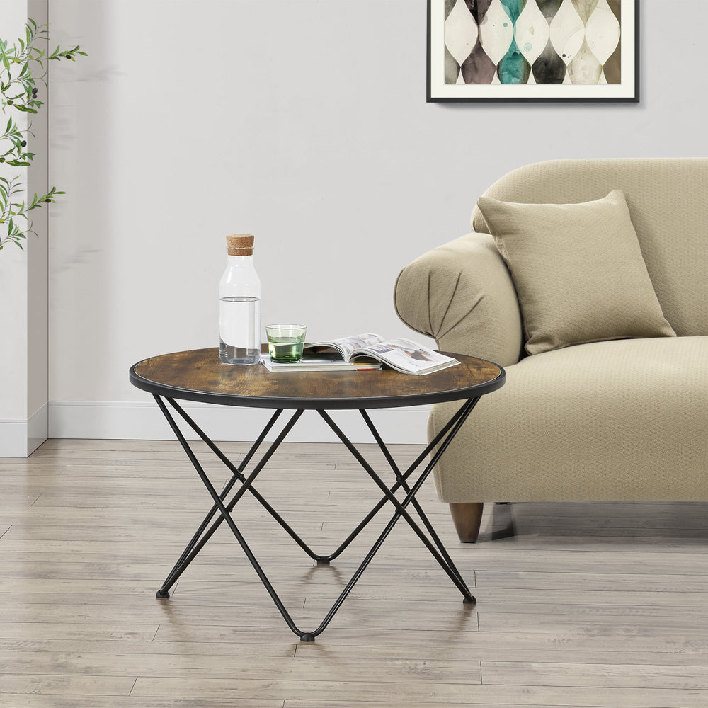Soffbord Goskamark 80x50 cm stålram mörk träton [en.casa] - premiumXL