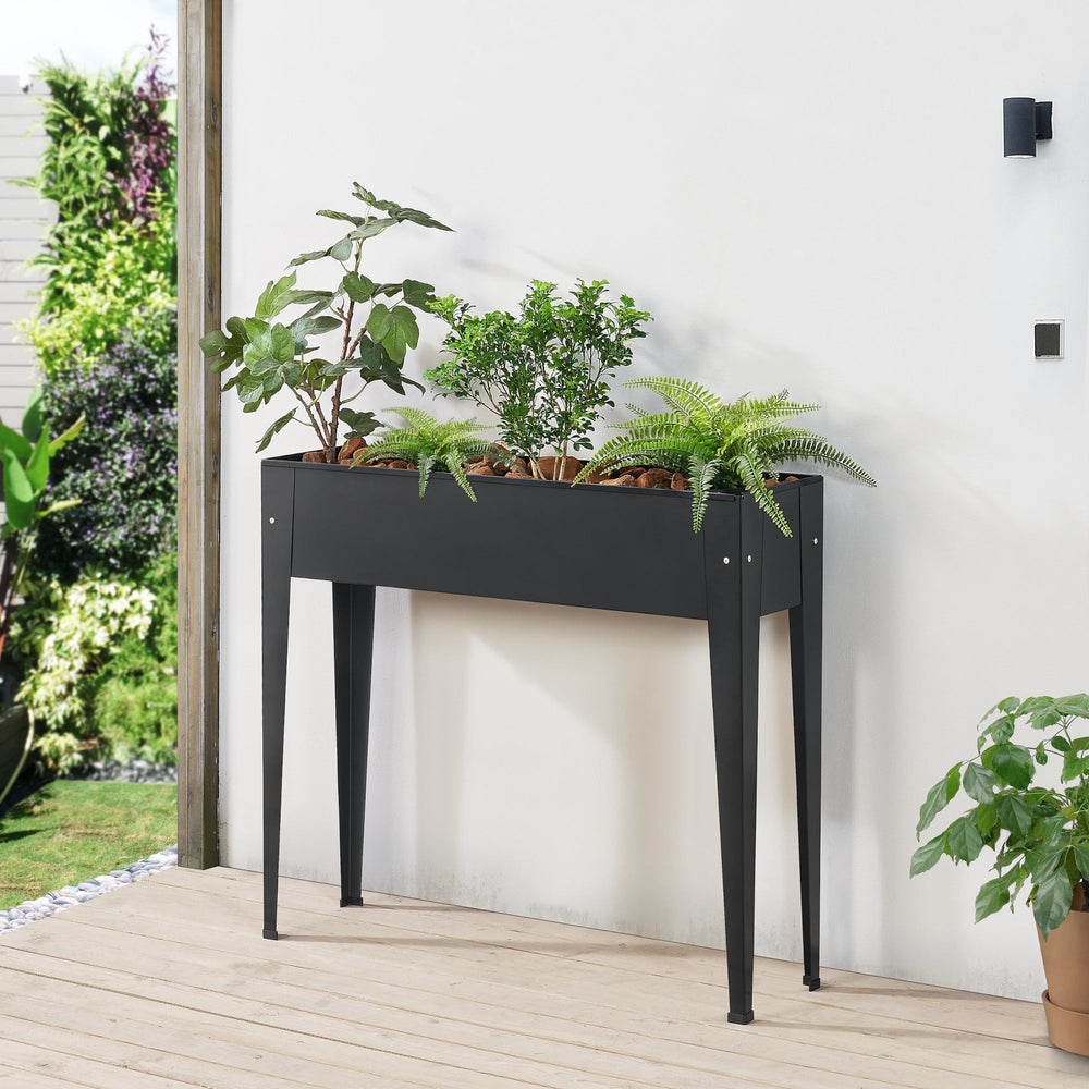Högbädd Lelystad 98x25x82cm stål antracit [en.casa] - premiumXL