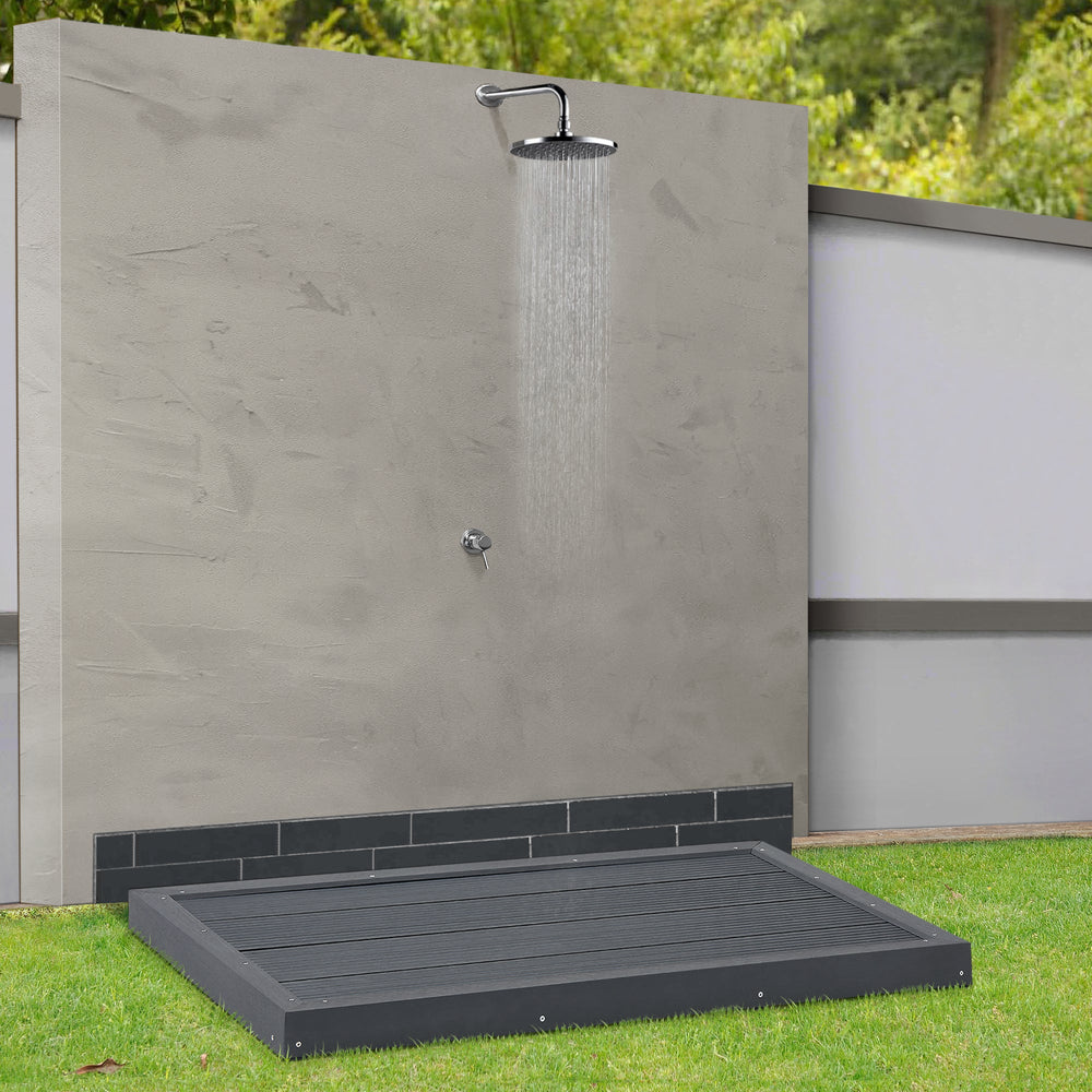 WPC golvplatta Nürtingen för solardusch 101x63x5,5cm [en.casa] - premiumXL