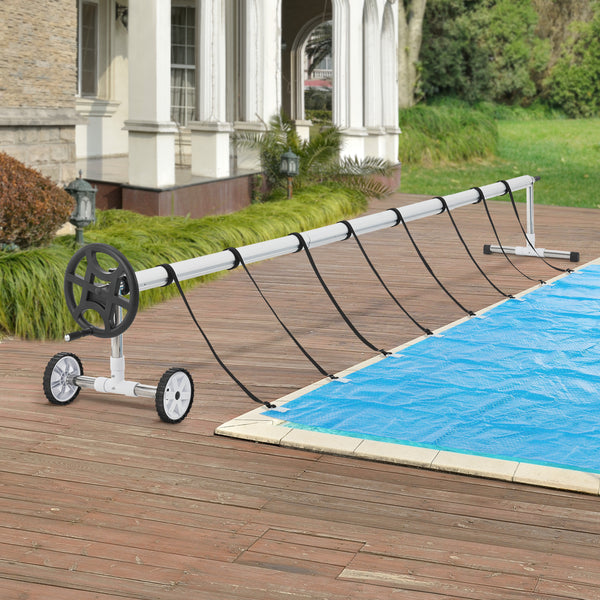 Poolupprullningsanordning Amorgo med hjul i aluminium [en.casa]