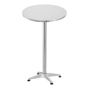 Barbord Avesta rund silver vikbar bordsskiva 75-115x60x60 cm [en.casa]