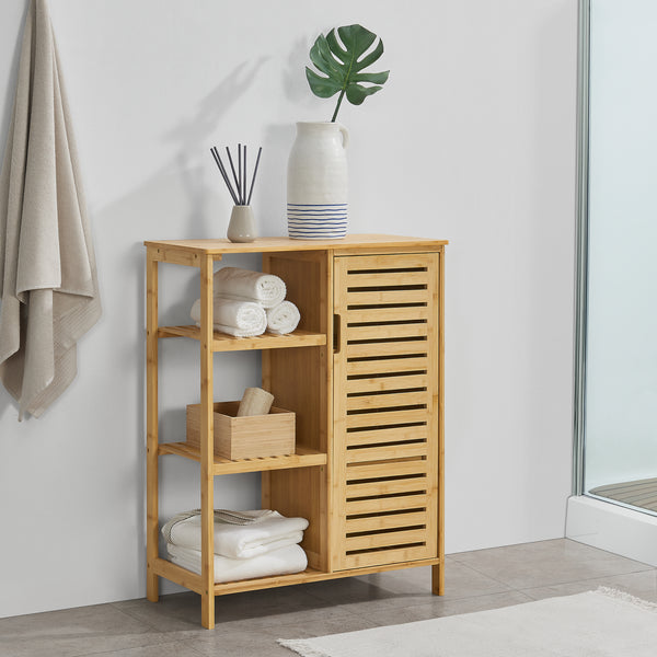Badrumsskåp Vetlanda bambu 87x66x33 cm [en.casa]