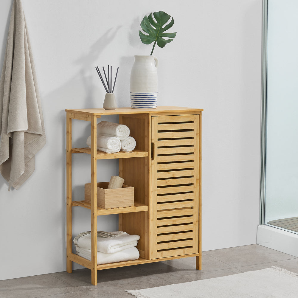 Badrumsskåp Vetlanda bambu 87x66x33 cm [en.casa] - premiumXL