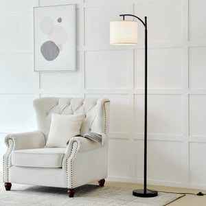 Golvlampa Coventry 180cm metall svart beige [lux.pro]