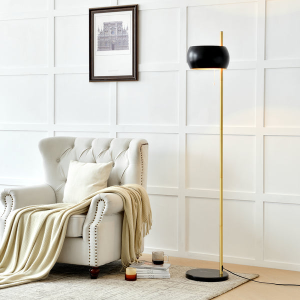Golvlampa Luton metall marmor 171xØ30 cm [lux.pro] 