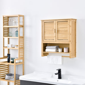 Badrumsskåp Tyresö 66x62x20 cm bambu [en.casa]